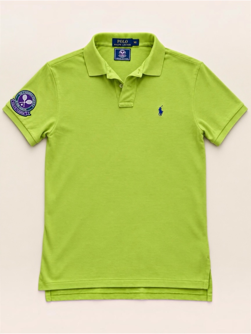 Polo Ralph Lauren Wimbledon Men’s Medium Green Custom Fit Tennis Polo Patch